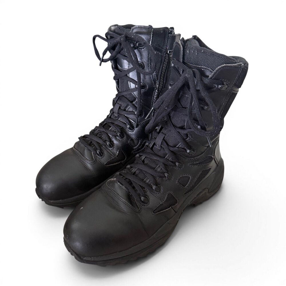 Reebok RB8874 Steel Toe Tactical Duty Boots Side Zip EH Black Men's 10M